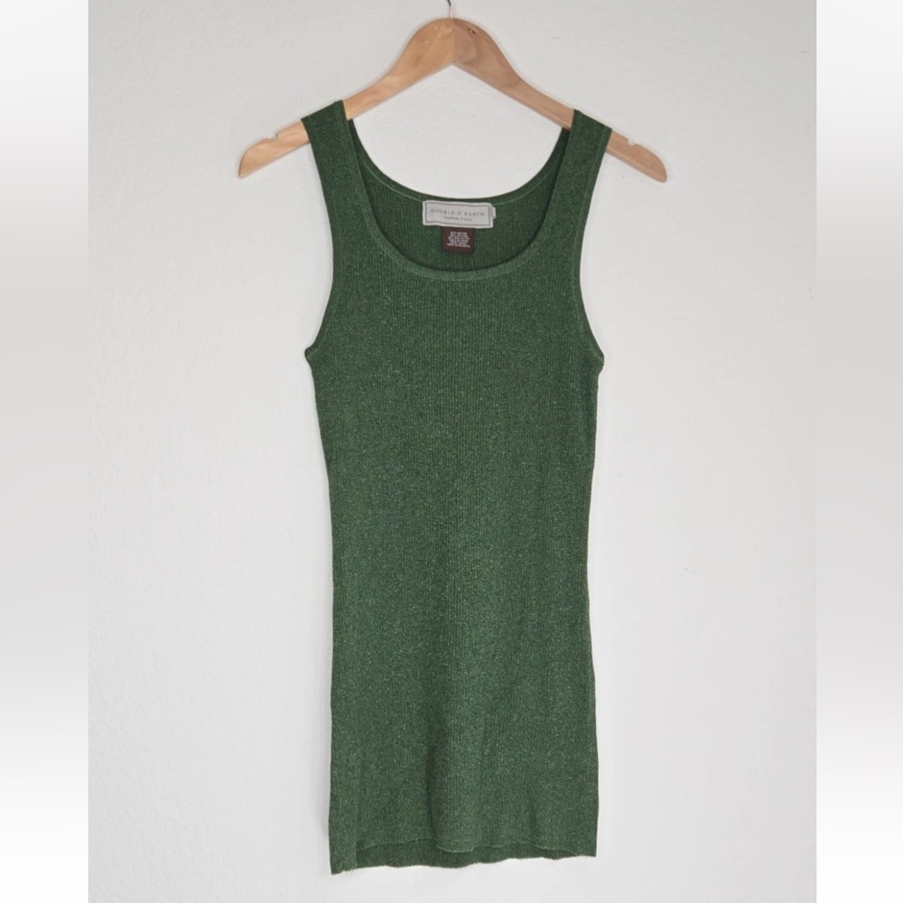 Double D Ranch Deep Green Ribbed Tank